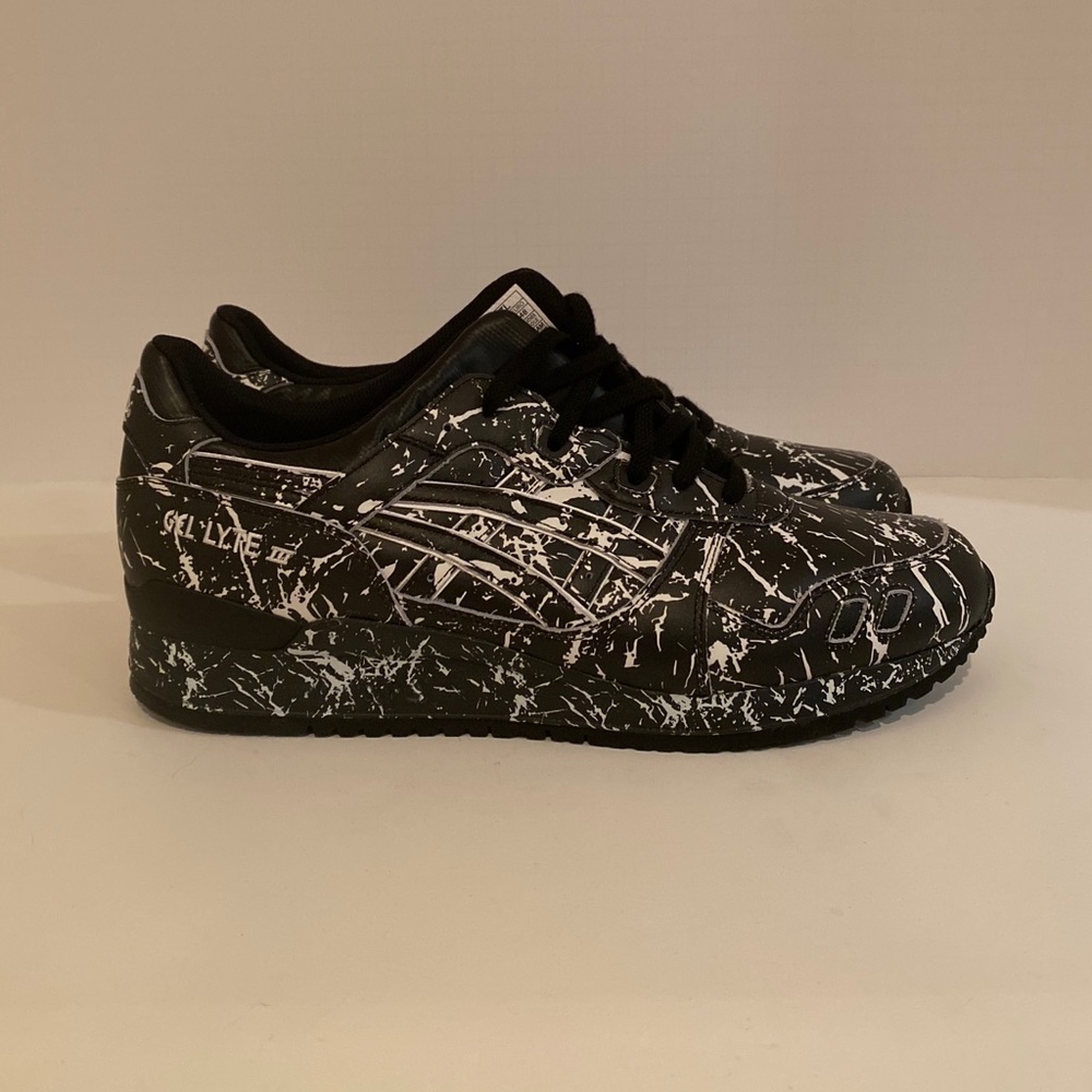 Asics Black with White Splatter GEL-Lyte III Sneakers